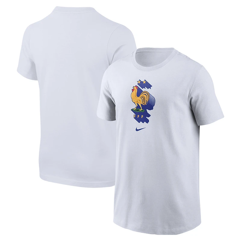 T-shirt Nike blanc pour jeunes avec écusson de l'équipe nationale France