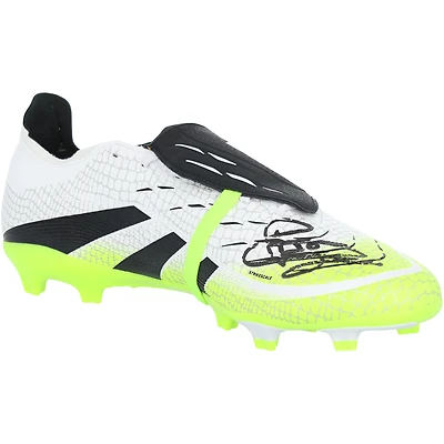 Crampons de football adidas Predator blancs autographiés par Zinedine Zidane, équipe de France