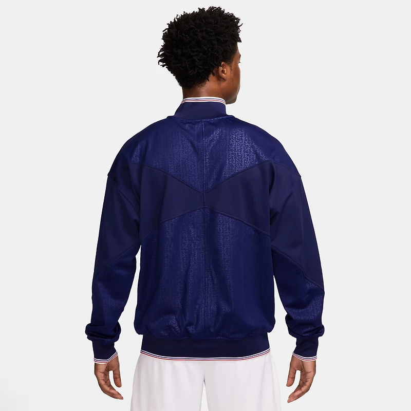 Veste Nike bleue de l'équipe nationale féminine France 2025 Academy Pro Performance Anthem entièrement zippée pour homme