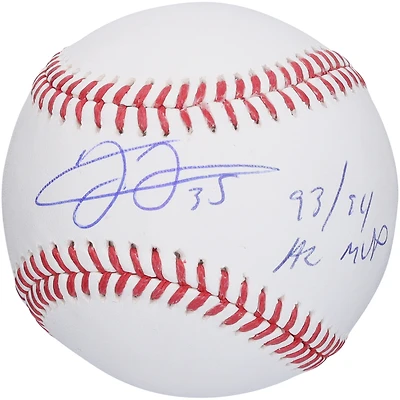 Frank Thomas Chicago White Sox Autographed Baseball with "93 & 94 AL MVP" Inscription