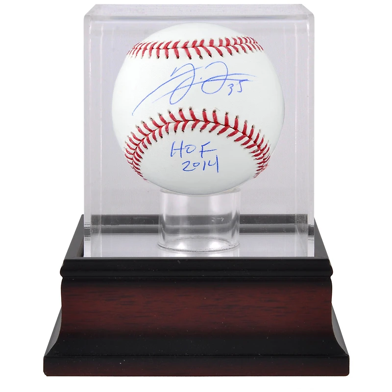 Frank Thomas Chicago White Sox Autographed Baseball with "HOF 2014" Inscription and Mahogany Baseball Display Case