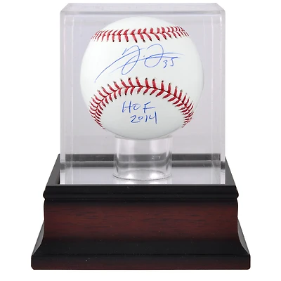 Frank Thomas Chicago White Sox Autographed Baseball with "HOF 2014" Inscription and Mahogany Baseball Display Case