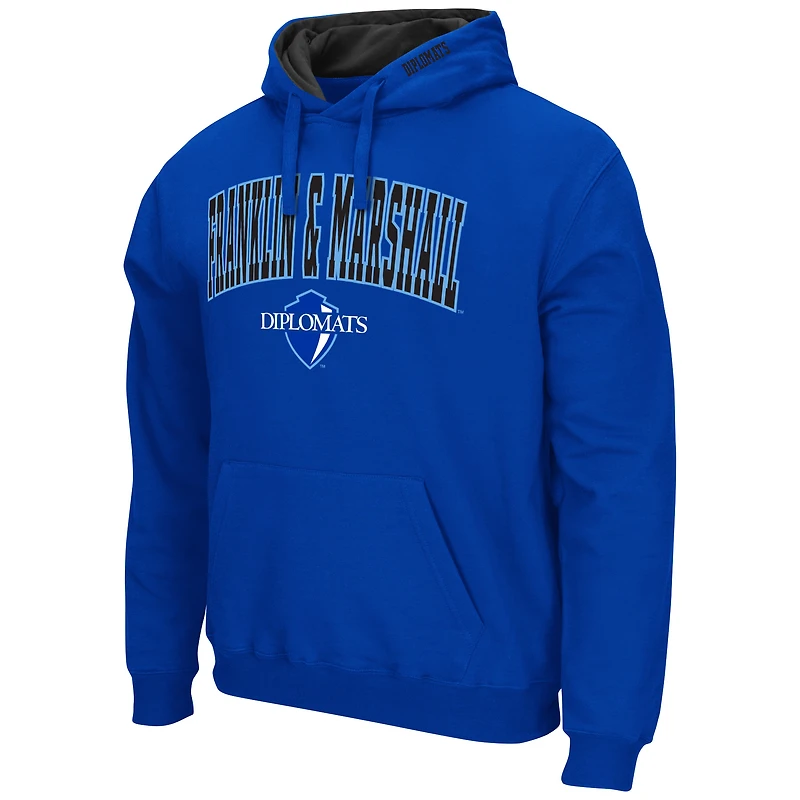 Men's Colosseum Blue Franklin & Marshall Diplomats Arch Logo Hoodie