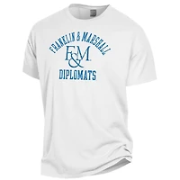 Men's ComfortWash White Franklin & Marshall Diplomats Arch Logo Garment Dyed T-Shirt