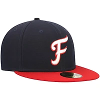 Men's New Era Navy Fredericksburg Nationals Authentic Collection Road 59FIFTY Fitted Hat