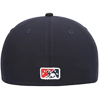 Men's New Era Navy Fredericksburg Nationals Authentic Collection Road 59FIFTY Fitted Hat