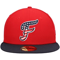 Men's New Era Red Fredericksburg Nationals Alternate Authentic Collection 59FIFTY Fitted Hat