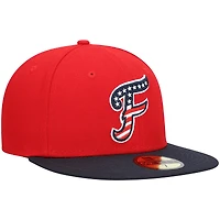 Men's New Era Red Fredericksburg Nationals Alternate Authentic Collection 59FIFTY Fitted Hat