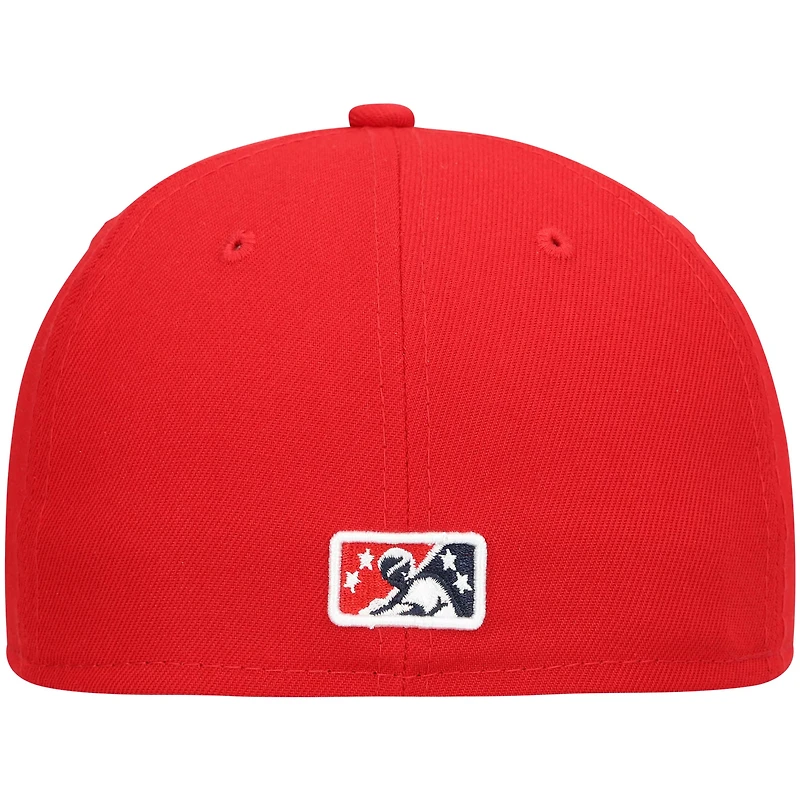 Men's New Era Red Fredericksburg Nationals Alternate Authentic Collection 59FIFTY Fitted Hat