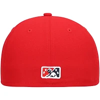 Men's New Era Red Fredericksburg Nationals Alternate Authentic Collection 59FIFTY Fitted Hat