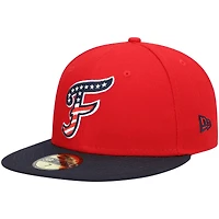 Men's New Era Red Fredericksburg Nationals Alternate Authentic Collection 59FIFTY Fitted Hat