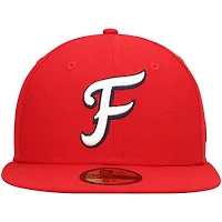 Men's New Era Red Fredericksburg Nationals Home Authentic Collection 59FIFTY Fitted Hat