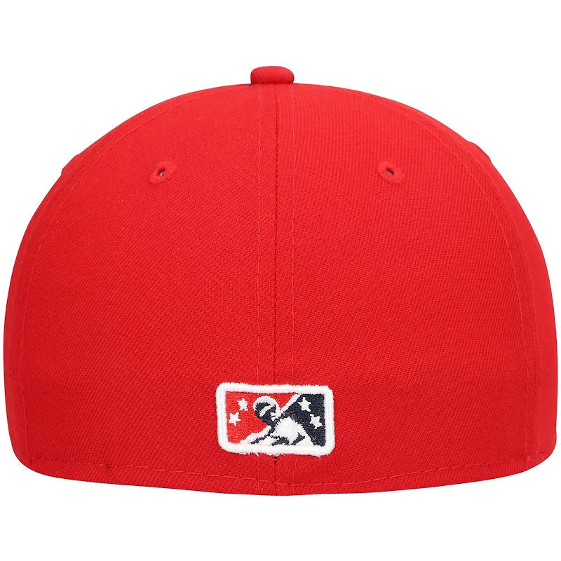 Men's New Era Red Fredericksburg Nationals Home Authentic Collection 59FIFTY Fitted Hat