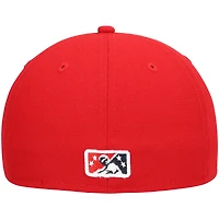 Men's New Era Red Fredericksburg Nationals Home Authentic Collection 59FIFTY Fitted Hat
