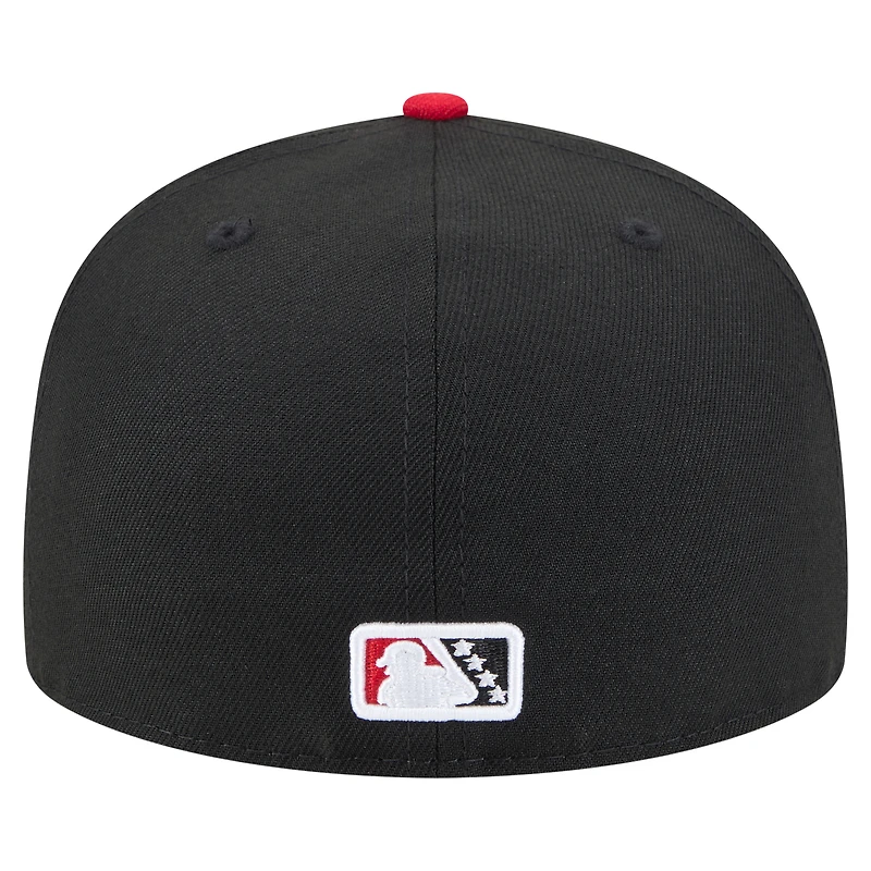 Casquette ajustée 59FIFTY Fresno Grizzlies Authentic Collection pour homme de New Era noire/rouge