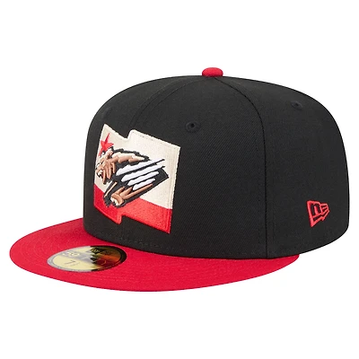 Casquette ajustée 59FIFTY Fresno Grizzlies Authentic Collection pour homme de New Era noire/rouge