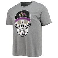 T-shirt à trois mélanges gris chiné Lowriders de Fresno Copa la Diversion Sugar Skull Cap pour homme
