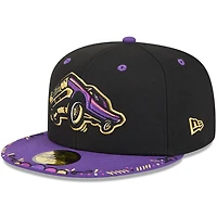 Casquette ajustée New Era 59FIFTY pour homme, noire et violette, Fresno Grizzlies 2026 Copa De La Diversion