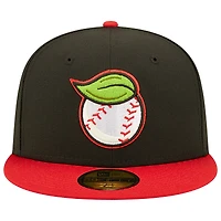 Men's New Era Black/Red Fresno Grizzlies Theme Night 59FIFTY Fitted Hat
