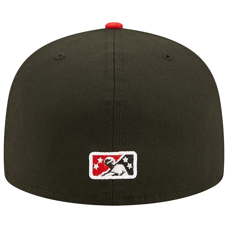 Men's New Era Black/Red Fresno Grizzlies Theme Night 59FIFTY Fitted Hat