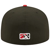 Men's New Era Black/Red Fresno Grizzlies Theme Night 59FIFTY Fitted Hat