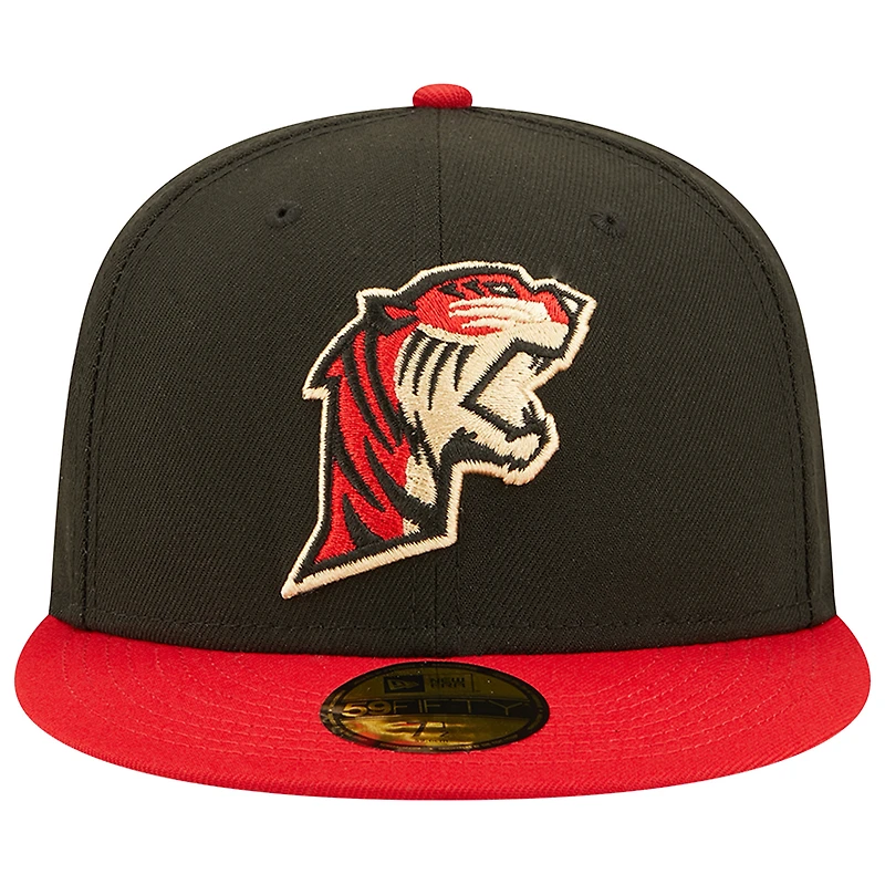 Casquette ajustée 59FIFTY pour homme New Era Black/Red Fresno Grizzlies Tigers Theme Night