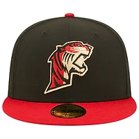 Casquette ajustée 59FIFTY pour homme New Era Black/Red Fresno Grizzlies Tigers Theme Night