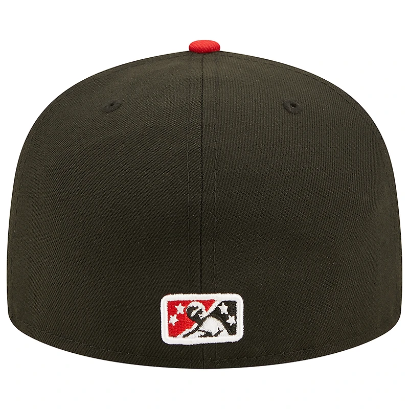 Casquette ajustée 59FIFTY pour homme New Era Black/Red Fresno Grizzlies Tigers Theme Night