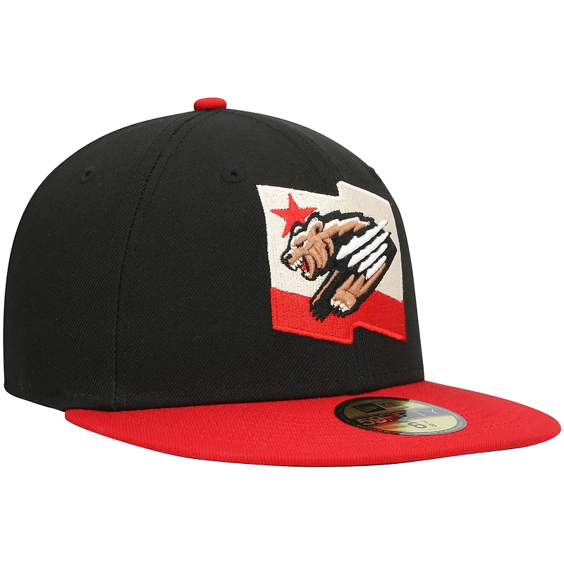 Men's New Era Black Fresno Grizzlies Alternate Authentic Collection 59FIFTY Fitted Hat