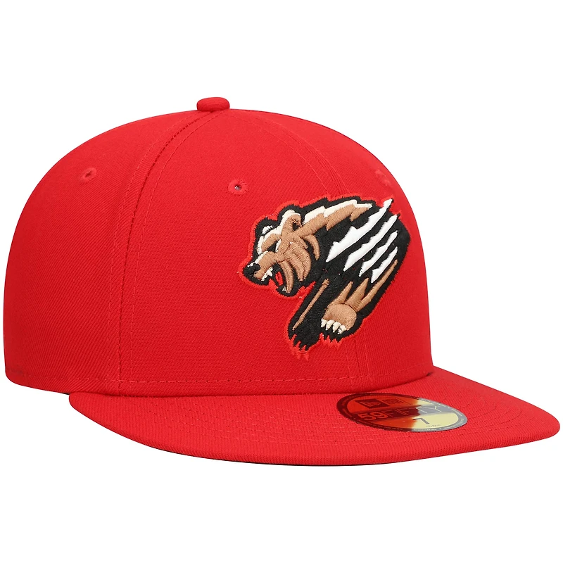Men's New Era Red Fresno Grizzlies Home Authentic Collection 59FIFTY Fitted Hat