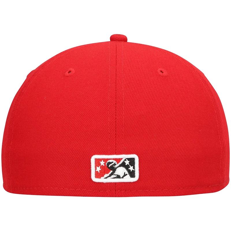 Men's New Era Red Fresno Grizzlies Home Authentic Collection 59FIFTY Fitted Hat