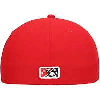 Men's New Era Red Fresno Grizzlies Home Authentic Collection 59FIFTY Fitted Hat