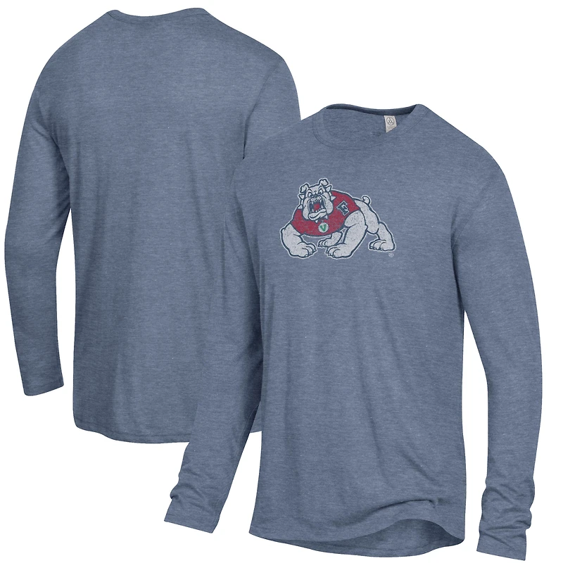 T-shirt bleu à manches longues pour homme, gardien des Bulldogs de Fresno State