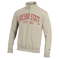 Men's Champion  Cream Fresno State Bulldogs Established Date Quarter-Zip Pullover