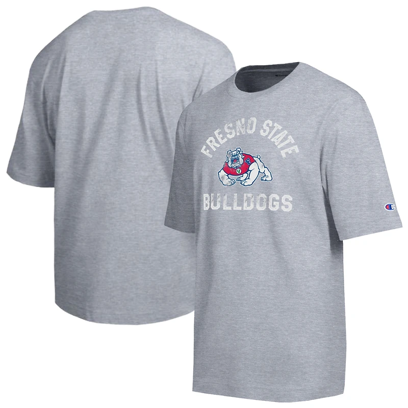 Men's Champion  Heather Gray Fresno State Bulldogs Weathered Team T-Shirt