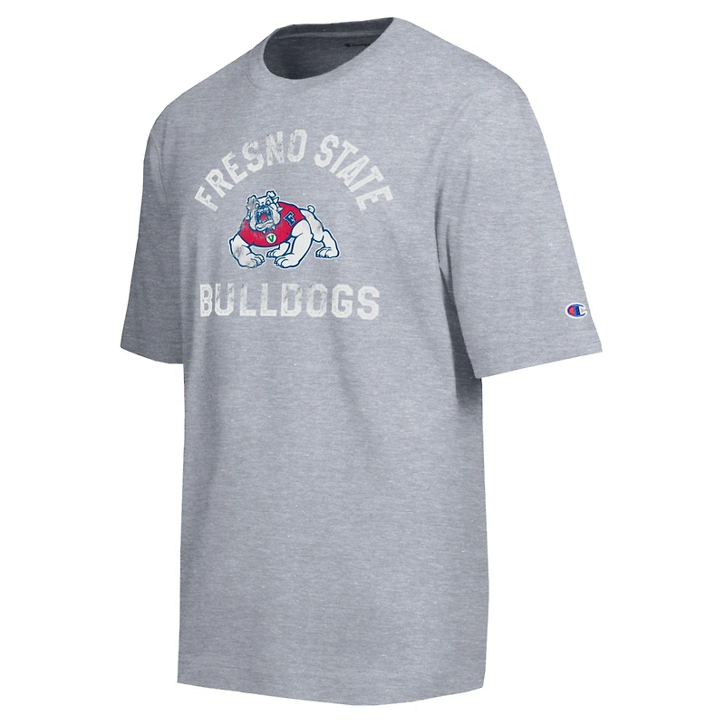 Men's Champion  Heather Gray Fresno State Bulldogs Weathered Team T-Shirt