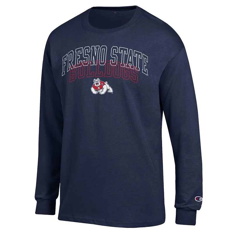 T-shirt à manches longues Champion Navy Fresno State Bulldogs pour hommes