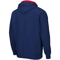 Men's Colosseum Navy Fresno State Bulldogs Arch & Logo 3.0 Full-Zip Hoodie