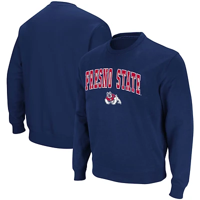 Colosseum Navy Fresno State Bulldogs Arch & Logo Tackle Twill Pullover pour homme