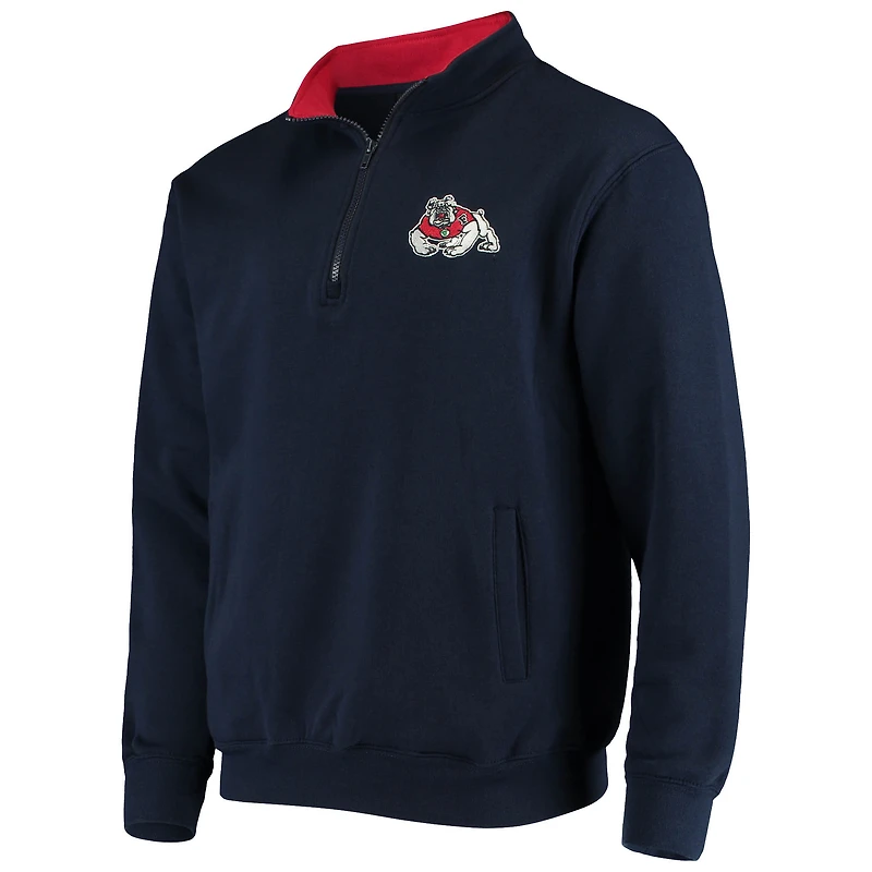 Colosseum Navy Fresno State Bulldogs Tortugas Logo Veste à quart de zip pour homme
