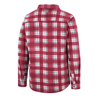 Colosseum Red/White Fresno State Bulldogs Ellis Plaid Full-Snap Shirt Jacket