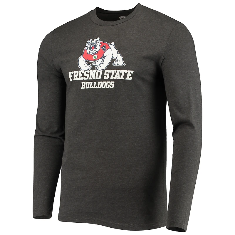 Men's Concepts Sport Red/Heathered Charcoal Fresno State Bulldogs Meter Long Sleeve Top & Pants Sleep Set