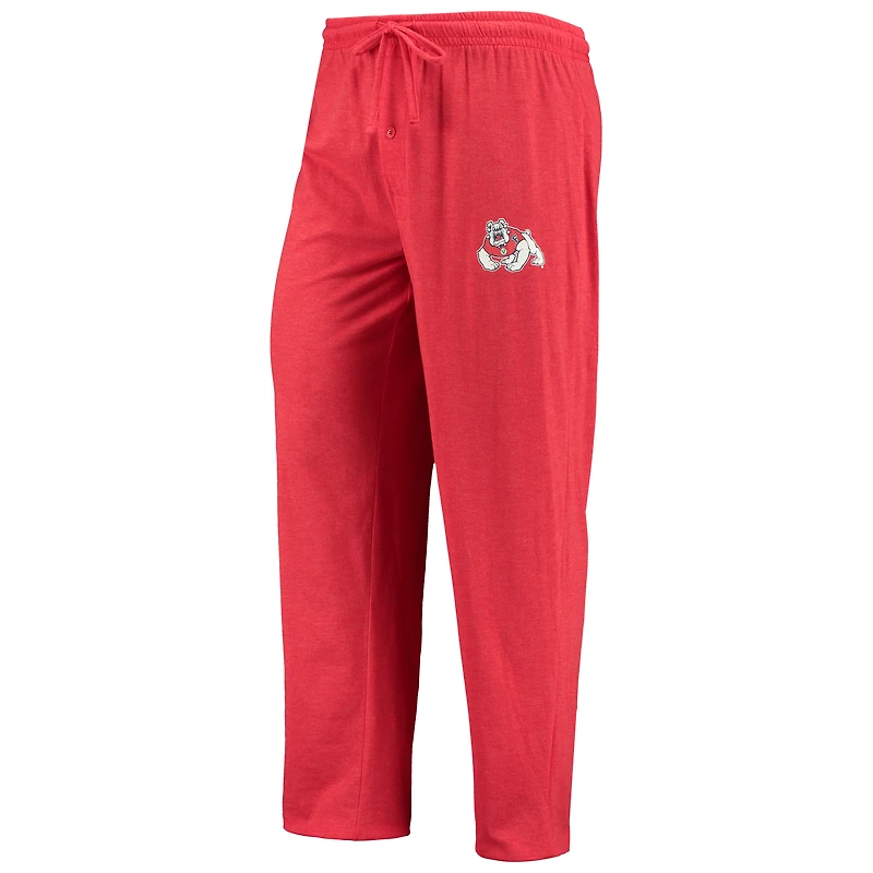 Men's Concepts Sport Red/Heathered Charcoal Fresno State Bulldogs Meter Long Sleeve Top & Pants Sleep Set