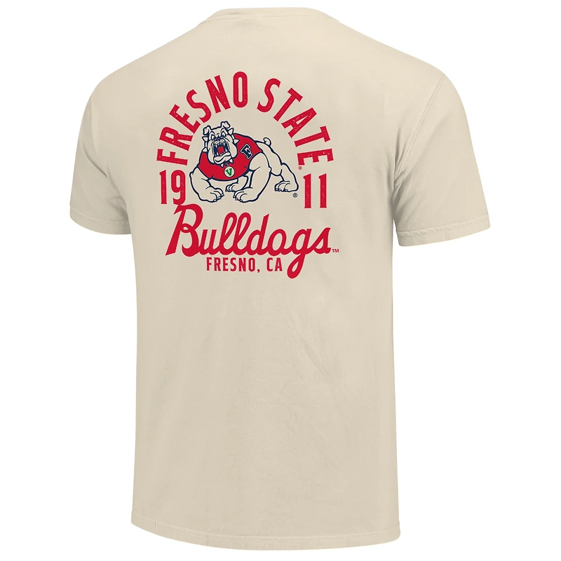 T-shirt crème pour homme avec logo mascotte des Bulldogs de Fresno State