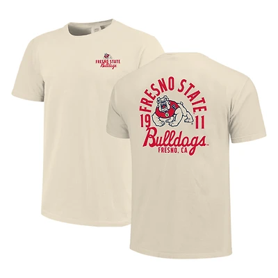 T-shirt crème pour homme avec logo mascotte des Bulldogs de Fresno State