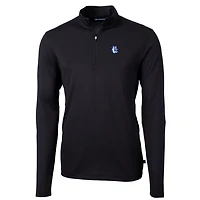 Men's Cutter & Buck Black Fresno State Bulldogs Team Big Tall Virtue Eco Pique Recycled Quarter-Zip Pullover Top