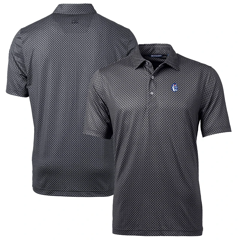 Men's Cutter & Buck Black Fresno State Bulldogs Team Logo Big Tall Pike Banner Print Polo