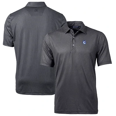 Men's Cutter & Buck Black Fresno State Bulldogs Team Logo Big Tall Pike Banner Print Polo
