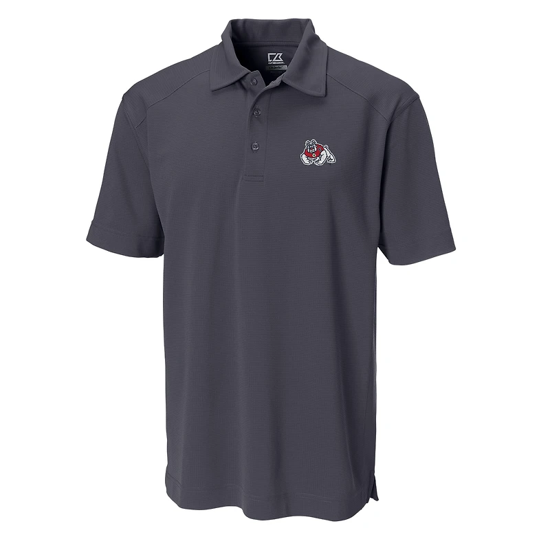 Men's Cutter & Buck Charcoal Fresno State Bulldogs Big Tall DryTec Genre Polo