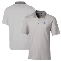 Men's Cutter & Buck Gray Fresno State Bulldogs Big Tall Forge Tonal Stripe Stretch Polo